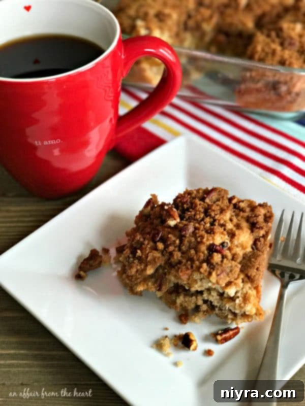 Delicious Cinnamon Crunch Coffee Cake on a plate