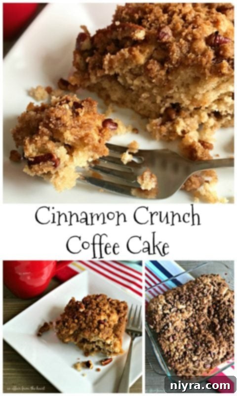 Cinnamon Crunch Coffee Cake with coffee