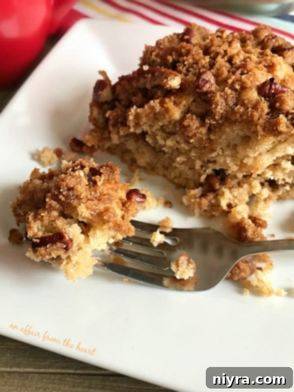 Close-up of Cinnamon Crunch Coffee Cake topping
