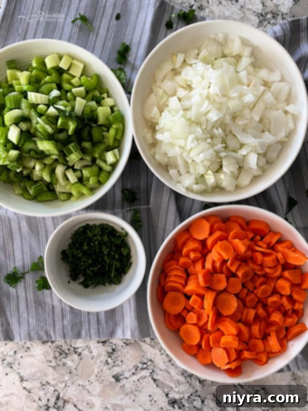 Close-up of a bowl of hamburger noodle soup with vegetables and barley.