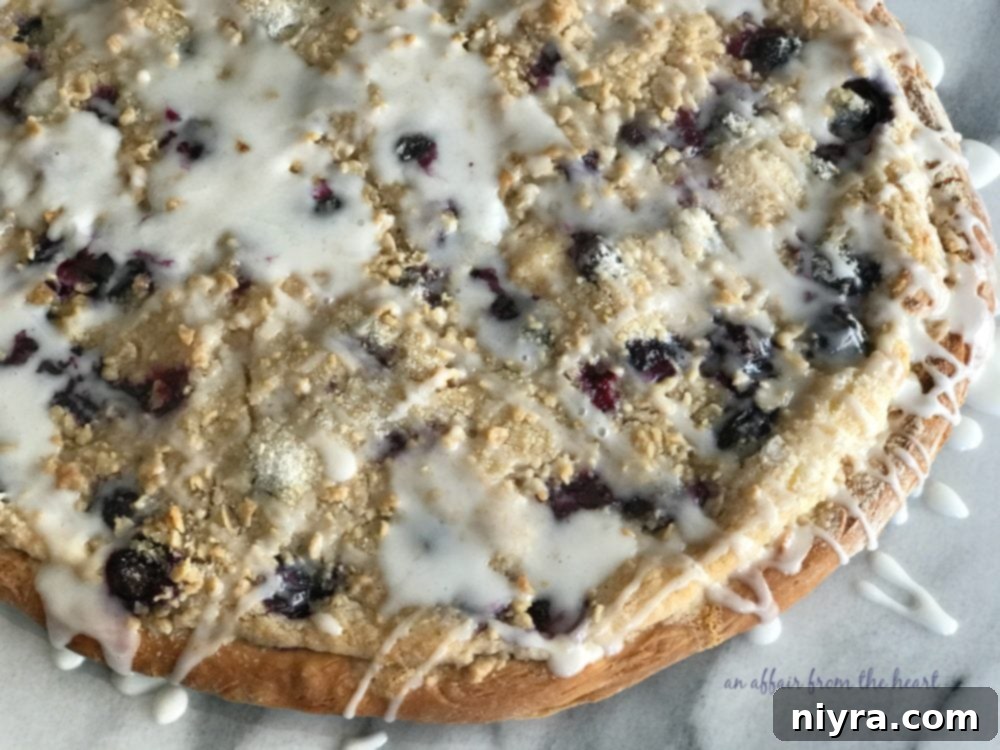 Blueberry Streusel Dessert Pizza