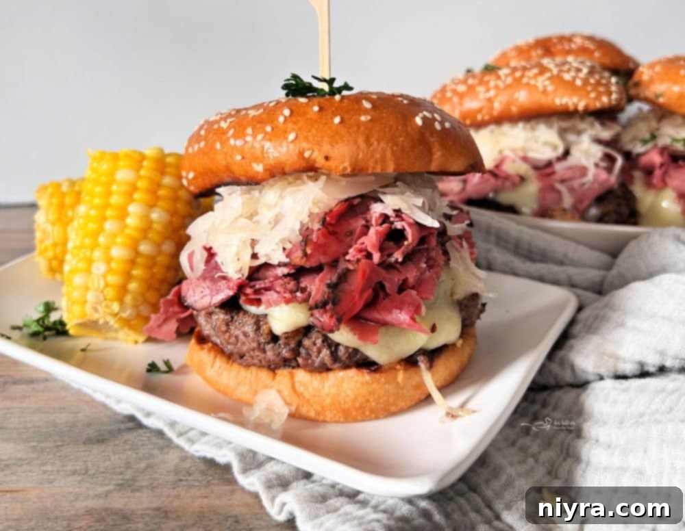 Promotional image for Pastrami Burger with Kraut