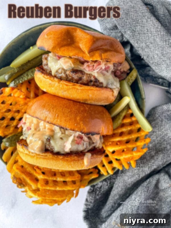 Melty Reuben Burgers