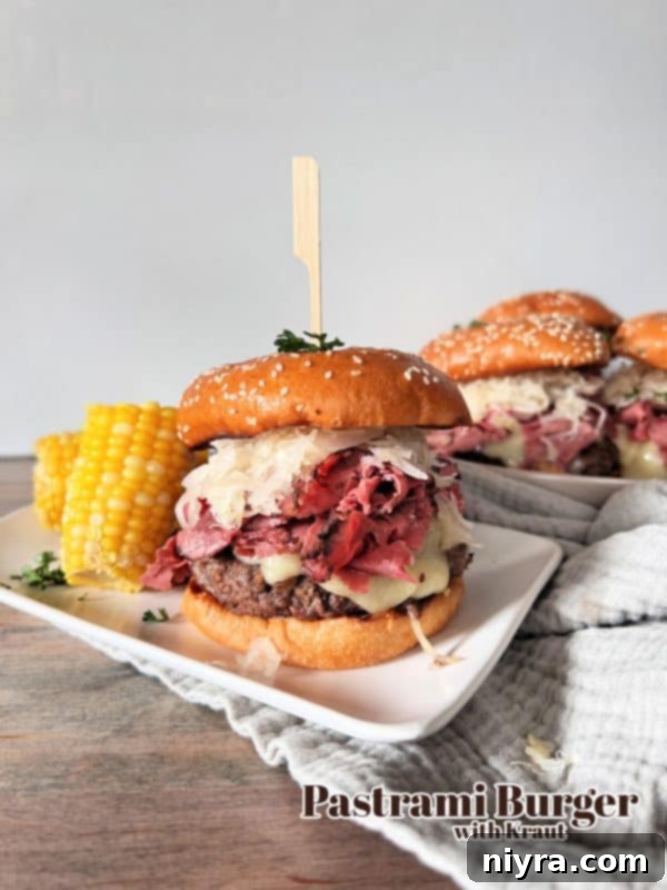 Hero image of the Pastrami Burger with Kraut