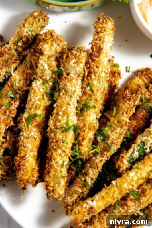 Crispy Air Fryer Zucchini 3 Air fryer zucchini fries seasoned and ready for cooking