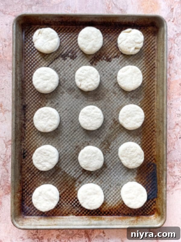 Fluffy Buttermilk Biscuits 11 Using a biscuit cutter to cut dough into rounds