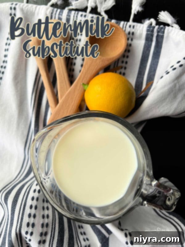 Fluffy Buttermilk Biscuits 14 Buttermilk Substitute image with milk and lemon and measuring spoons