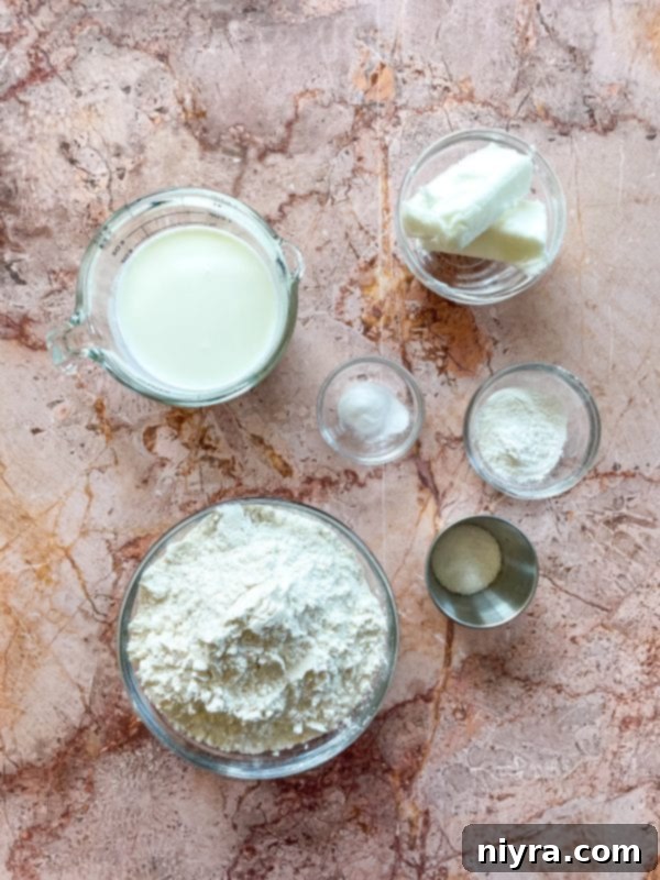 Fluffy Buttermilk Biscuits 5 Stack of freshly baked buttermilk biscuits