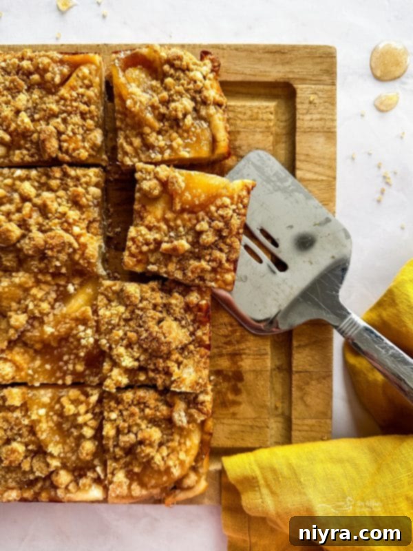 Apple Pie Crumb Bars ready for the oven