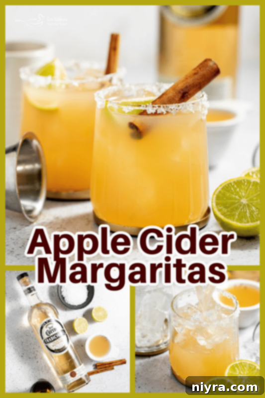 Apple Cider Margarita 11 A beautifully styled flat lay of Apple Cider Margaritas with fall decorations, perfect for Pinterest