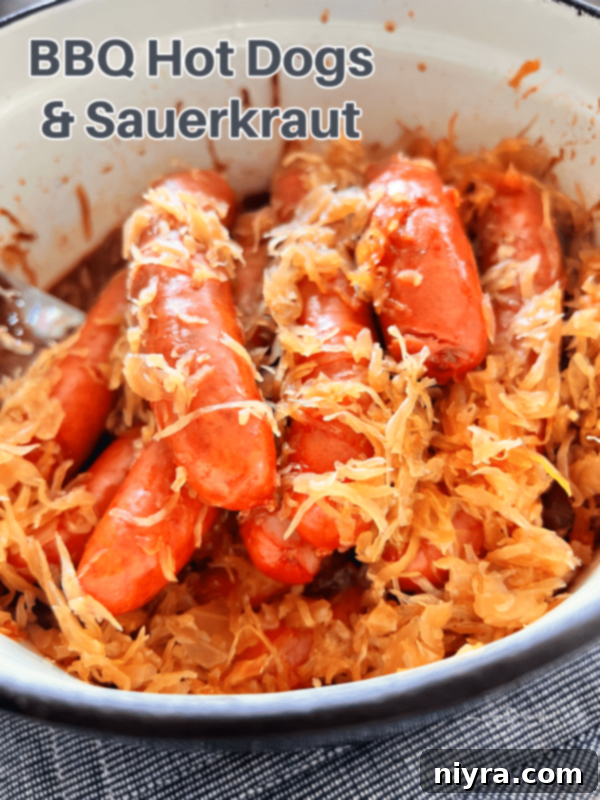 BBQ Hot Dogs with Sauerkraut - Hero image