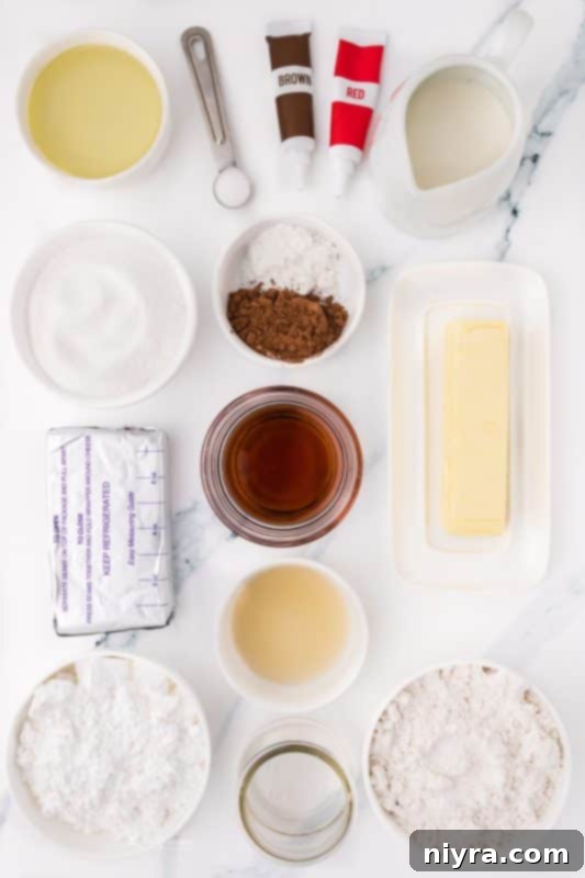 Ingredients for chocolate cupcakes displayed