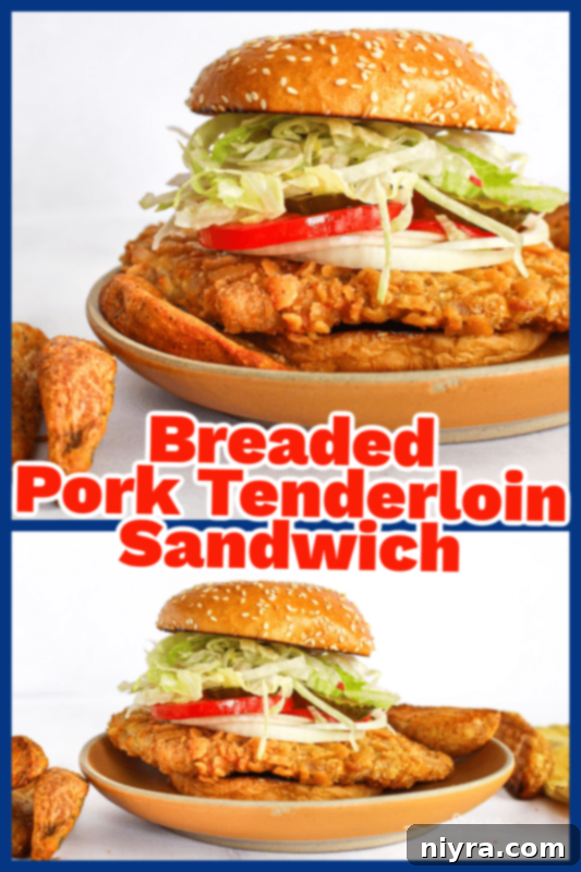 Crispy Pork Tenderloin Sandwich 14 Close-up of a perfectly assembled Breaded Pork Tenderloin Sandwich