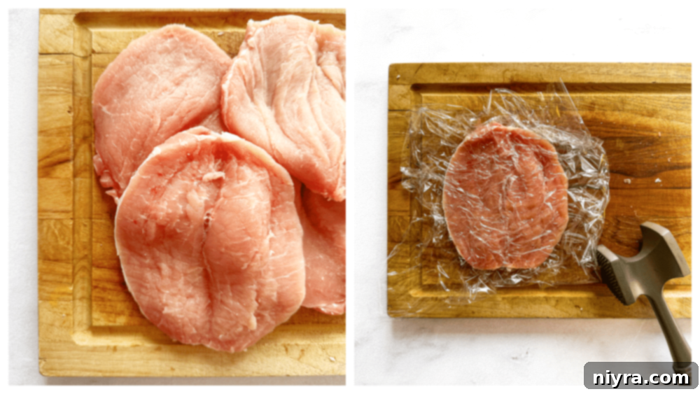 Crispy Pork Tenderloin Sandwich 6 Step-by-step: butterflying pork loin chops for tenderloin sandwich