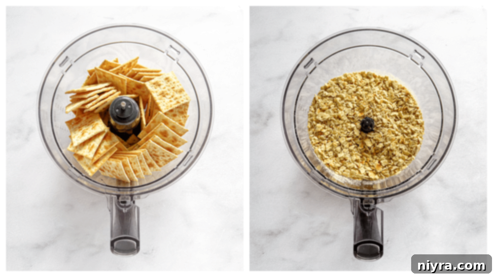 Crispy Pork Tenderloin Sandwich 7 Step-by-step: crushing saltine crackers for breading