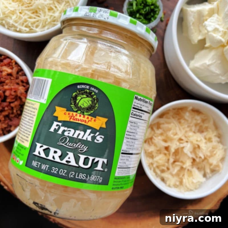 Ingredients being mixed for Sauerkraut Bacon & Swiss Cheese Ball