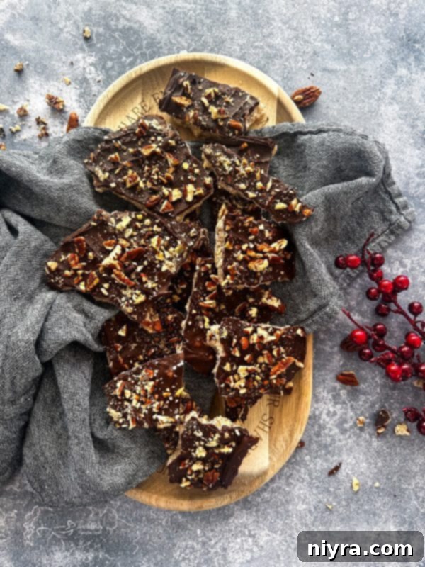 Toffee pieces arranged neatly on a plate