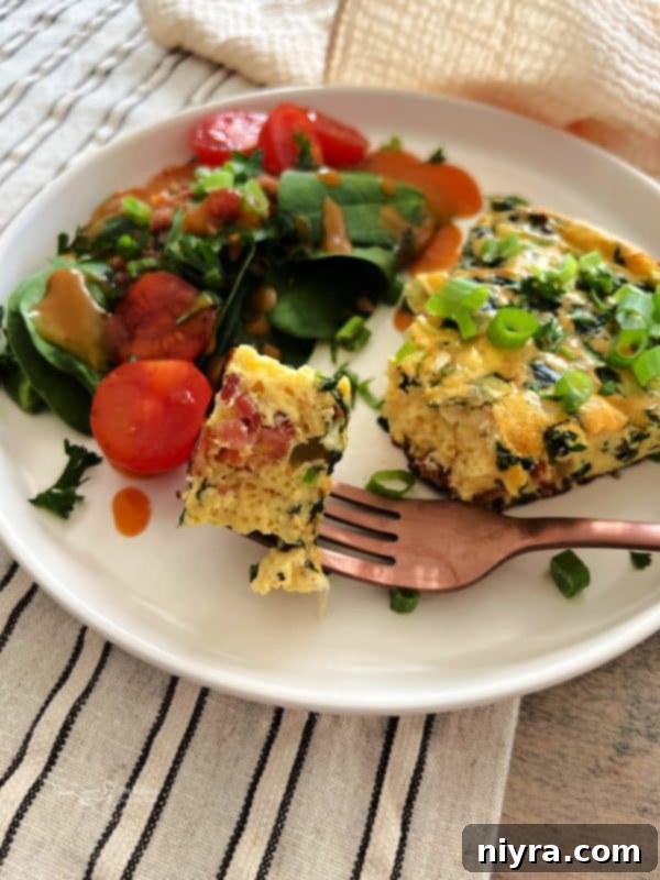 Dorothy Lynch dressing bottle next to a frittata