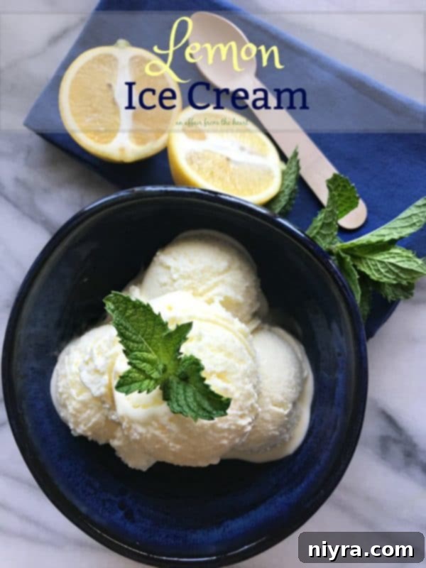 A vibrant close-up of a bowl of lemon ice cream with a spoon, highlighting its smooth and creamy texture.