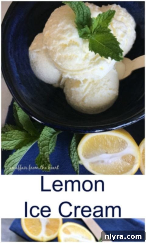Close-up shot of lemon ice cream being scooped from a bowl, highlighting its creamy texture.