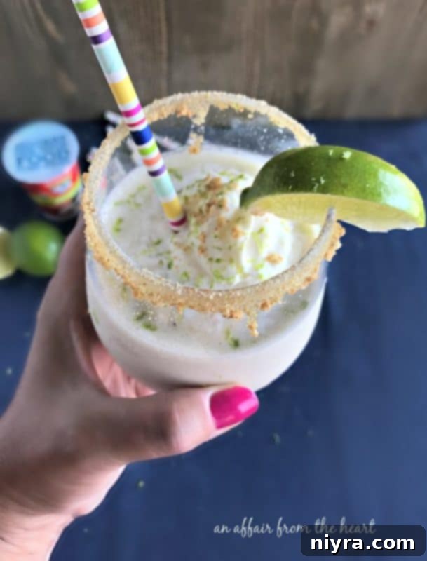 Key Lime Pie Smoothie ready to be enjoyed