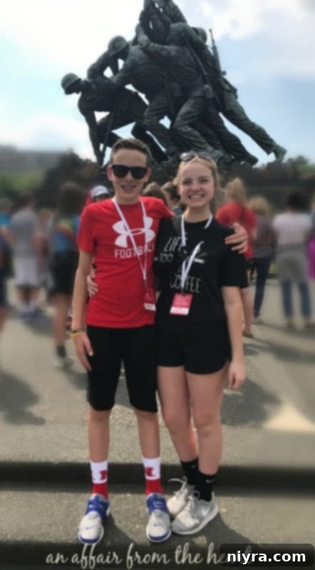 Twins smiling in Washington D.C.