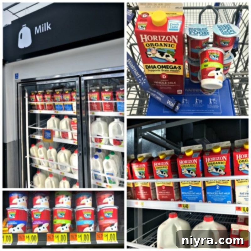 Horizon Organic Key Lime and Vanilla yogurts and milk