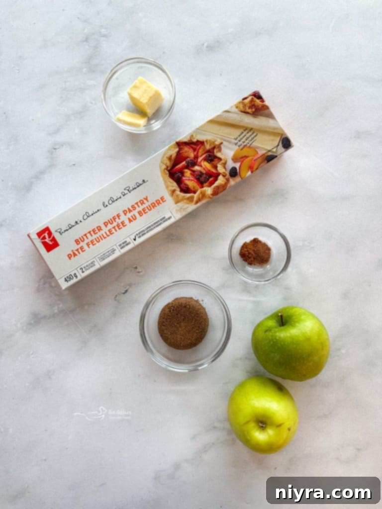 Spiced Rum Caramel Apple Dumplings 6 Sliced apples and puff pastry squares