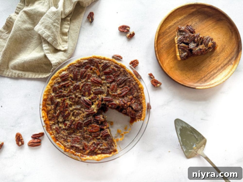 Pecan pie ingredients laid out on a table
