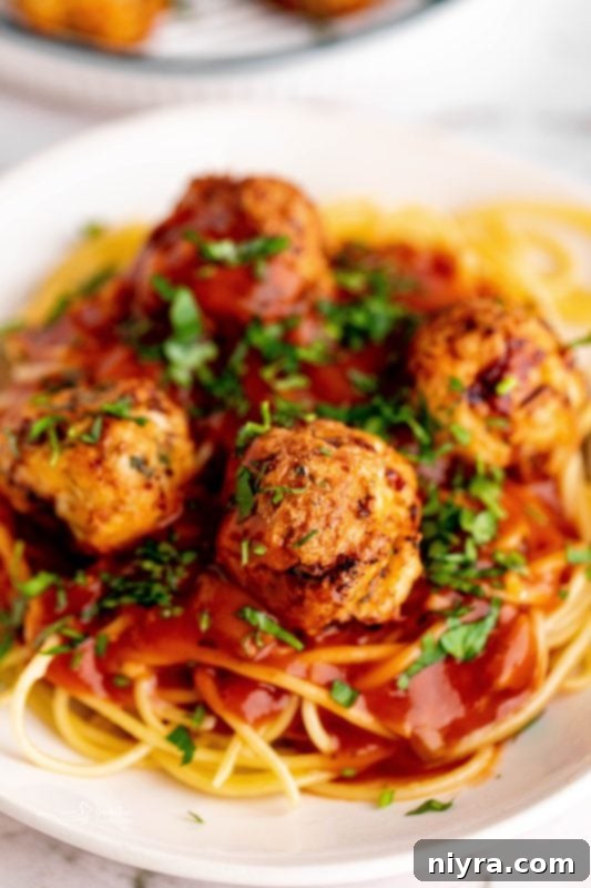 A bowl of delicious Air Fryer Turkey Meatballs