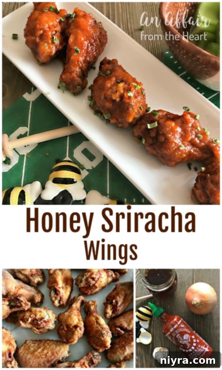 Sticky Honey Sriracha Wings 3 Honey Sriracha Wings - An Affair from the Heart - A plate of delicious wings