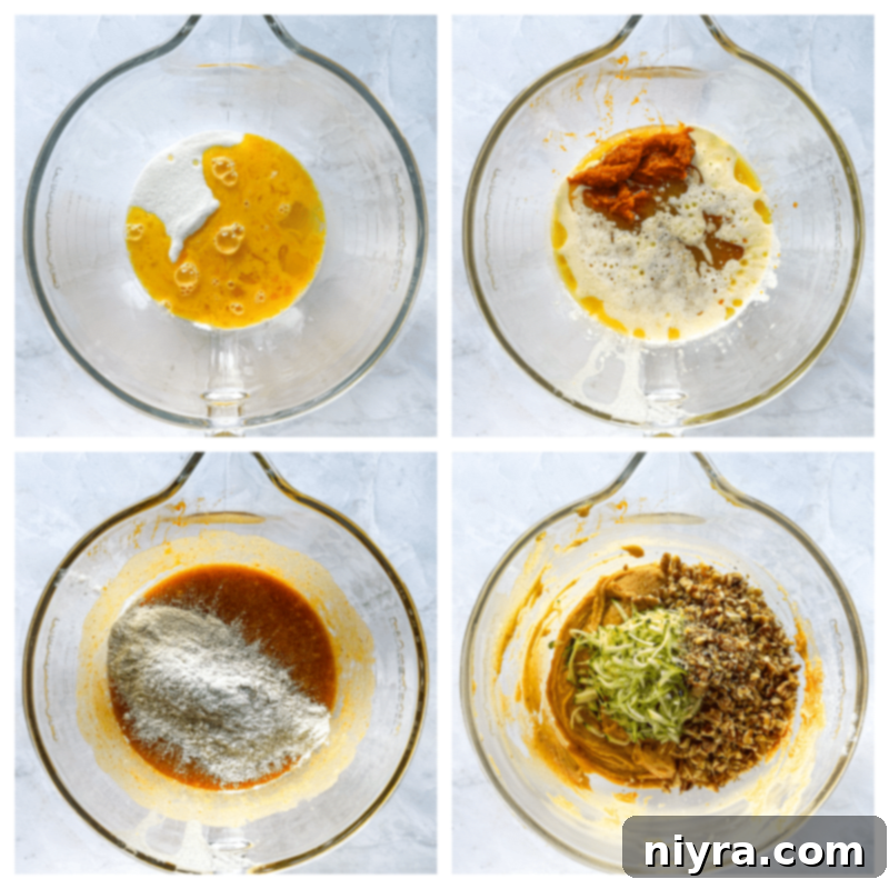 Pumpkin Zucchini Crumble Loaf 10 Mixing streusel ingredients