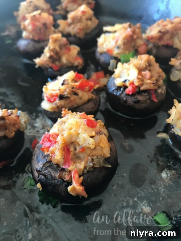 Delicious Surimi Seafood Stuffed Mushrooms, perfect for appetizers