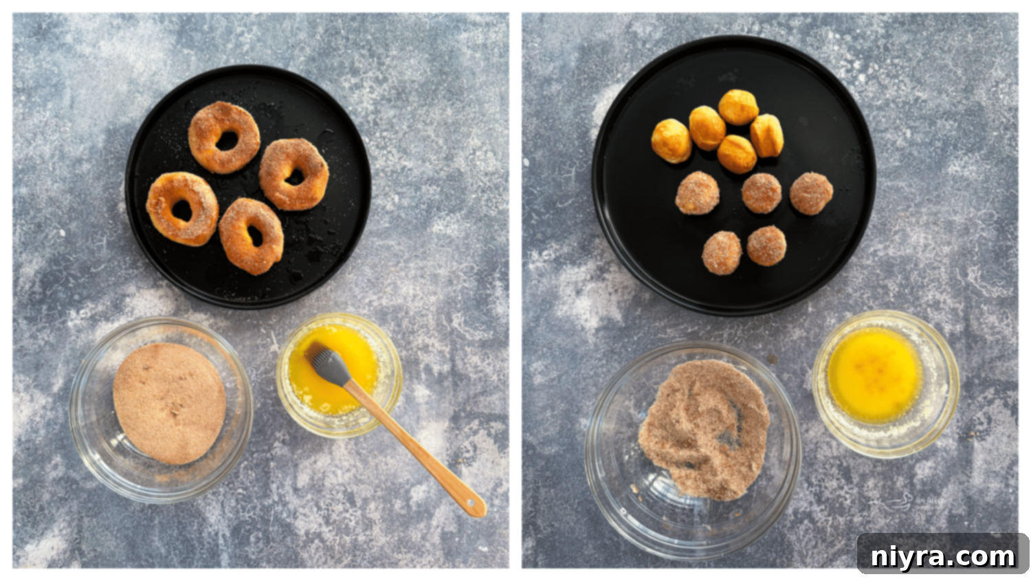 Easy Air Fryer Biscuit Donuts 10 Air fryer biscuit donuts cooking in the air fryer