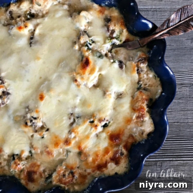 Philly Cheese Steak Dip in a square dish