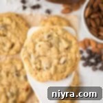 An Almond Joy Cookie on a spatula