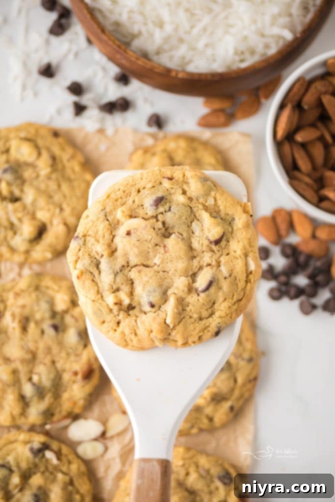 A plate of Almond Joy Cookies ready to be served