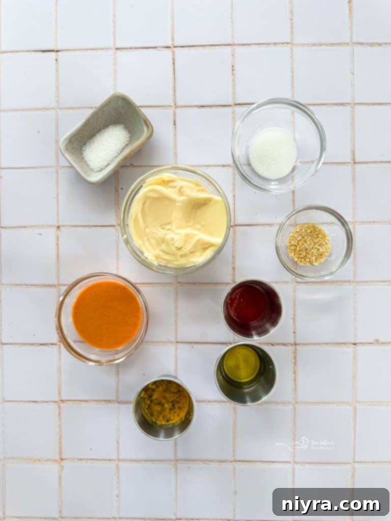 Close up of Big Mac Salad sauce ingredients being mixed in a bowl.
