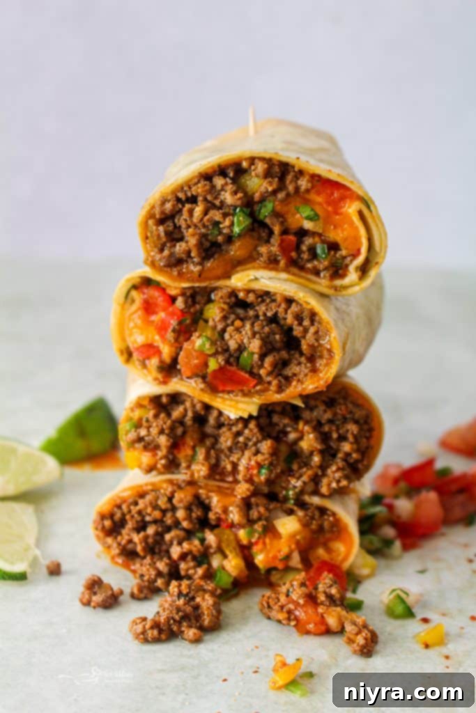 A perfectly assembled homemade Taco Bell Meximelt, showcasing the soft tortilla and savory filling.