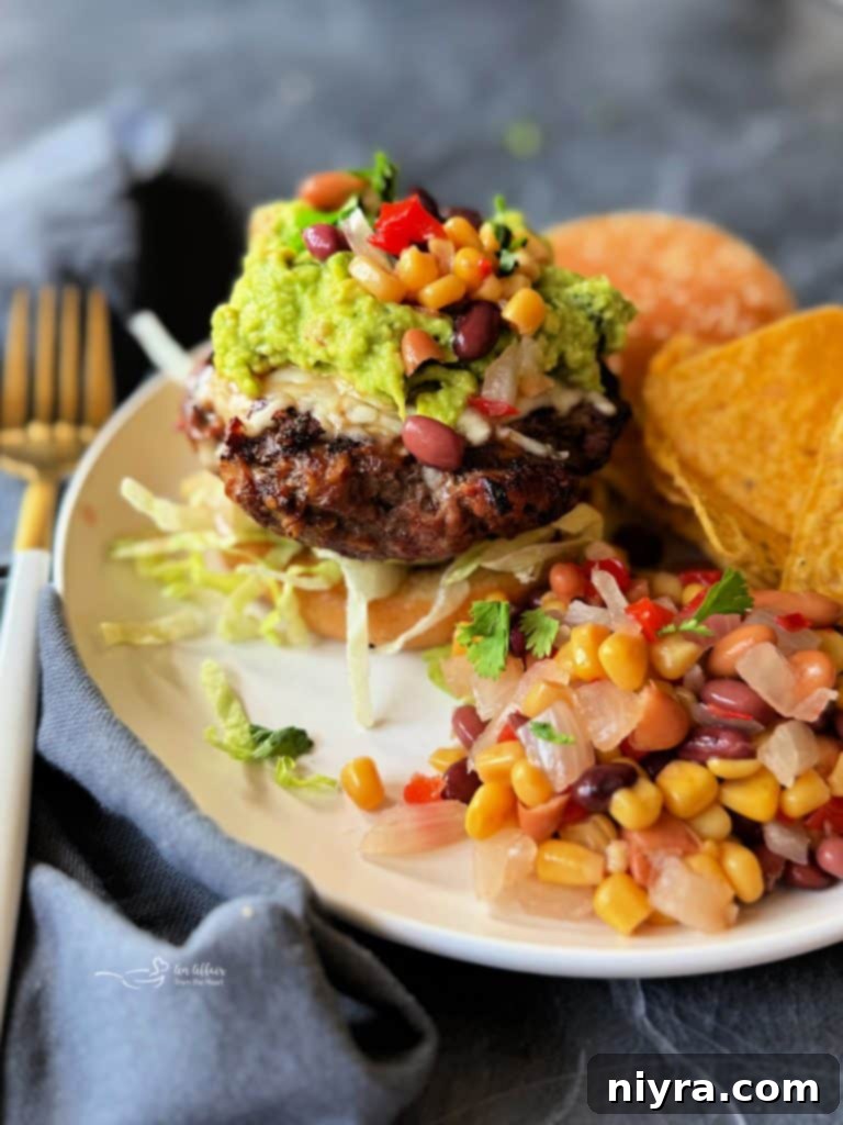 A plate of Mexican Hamburgers ready to be served.