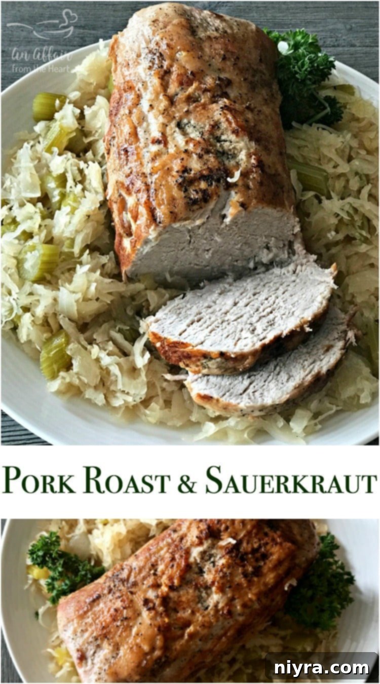 Hearty Pork Roast with Tangy Sauerkraut 3 Pork Roast & Sauerkraut - An Affair from the Heart, a beloved recipe