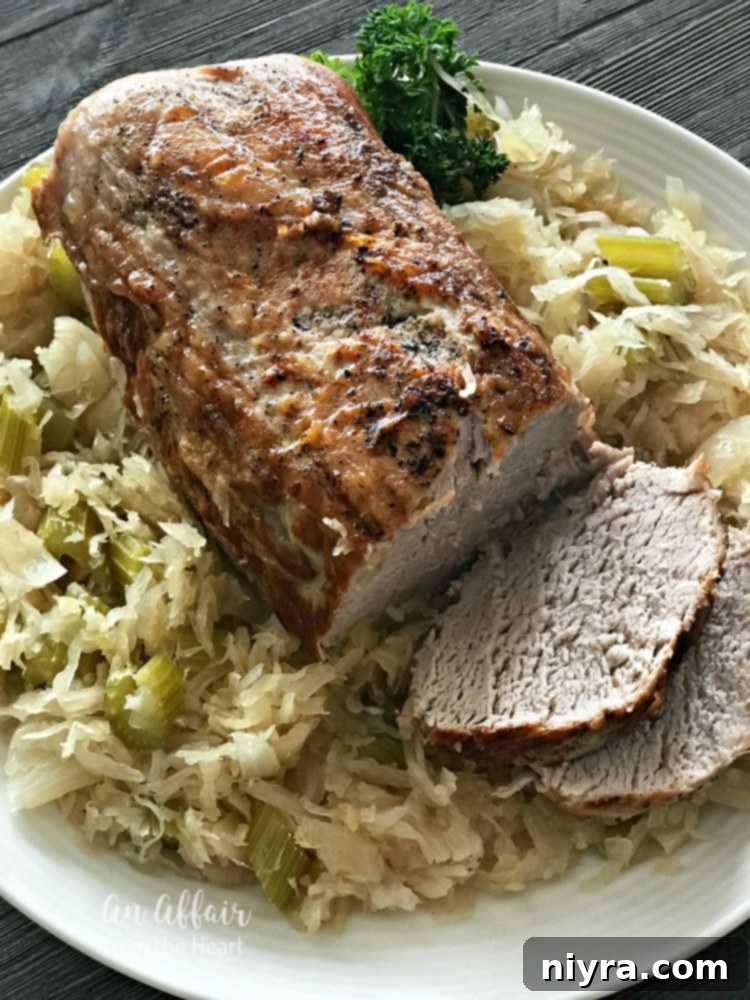 Hearty Pork Roast with Tangy Sauerkraut 4 Pork Roast & Sauerkraut prepared for a family meal