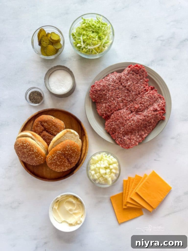 Ingredients for Big Mac burger patties