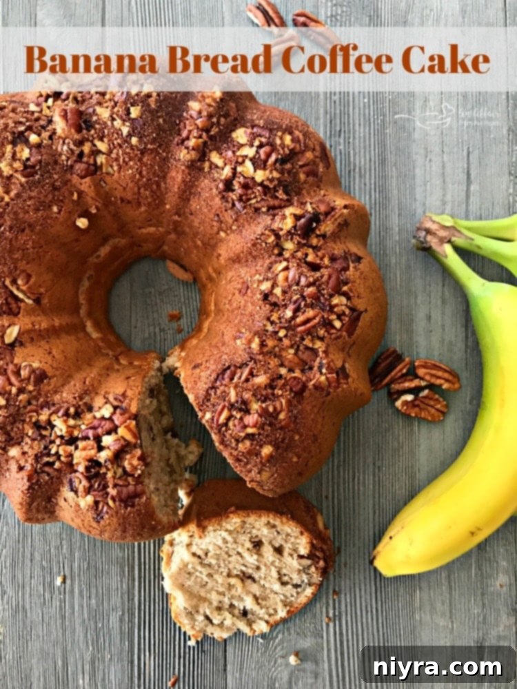 Final plated slice of Banana Bread Coffee Cake