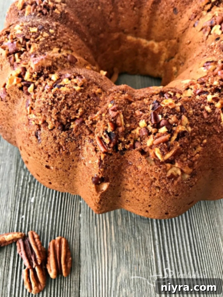 Sliced Banana Bread Coffee Cake with inner pecan swirl