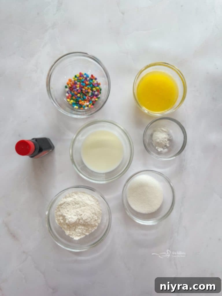 Sugar Cookie in a Mug Ingredients