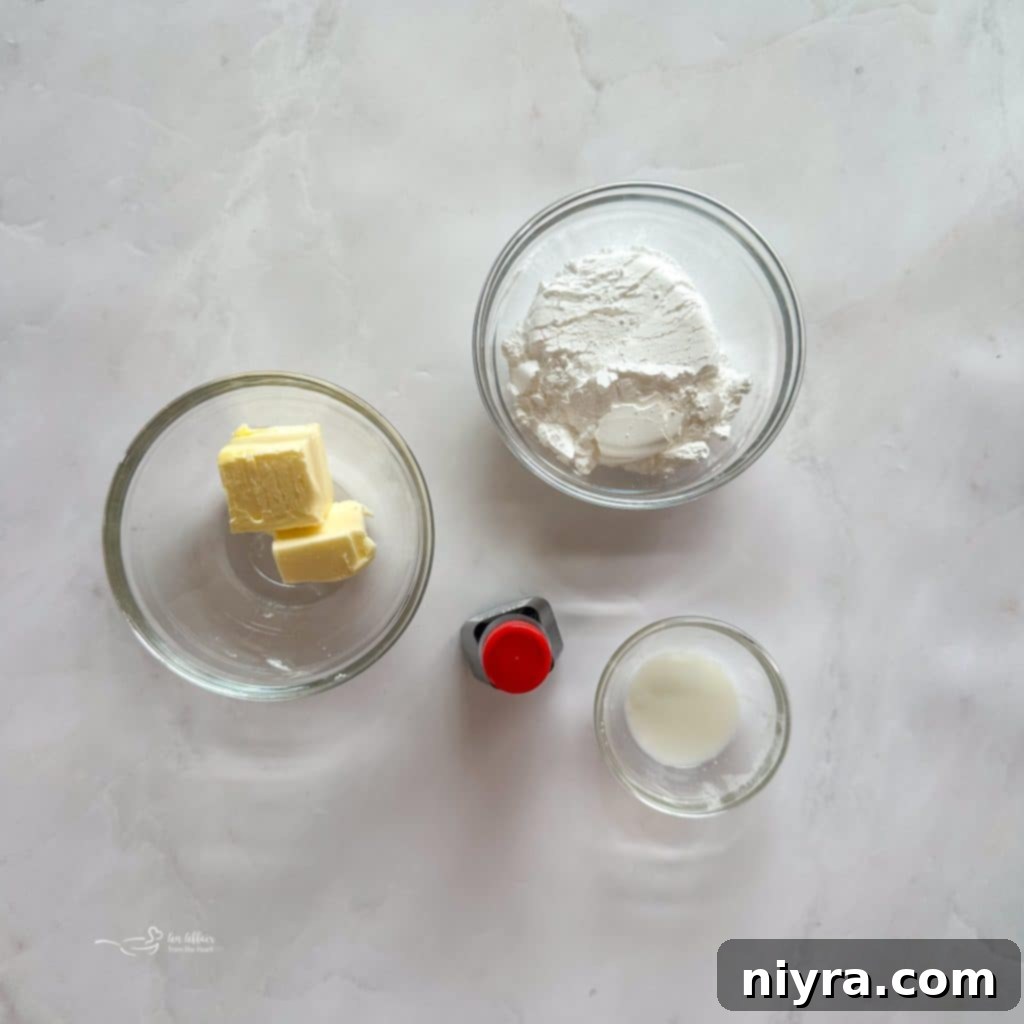 Ingredients for Sugar Cookie in a Mug