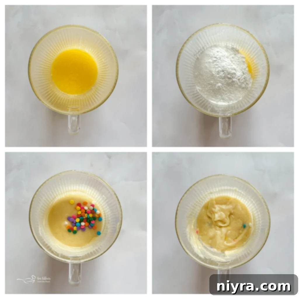 Making Sugar Cookie in a Mug