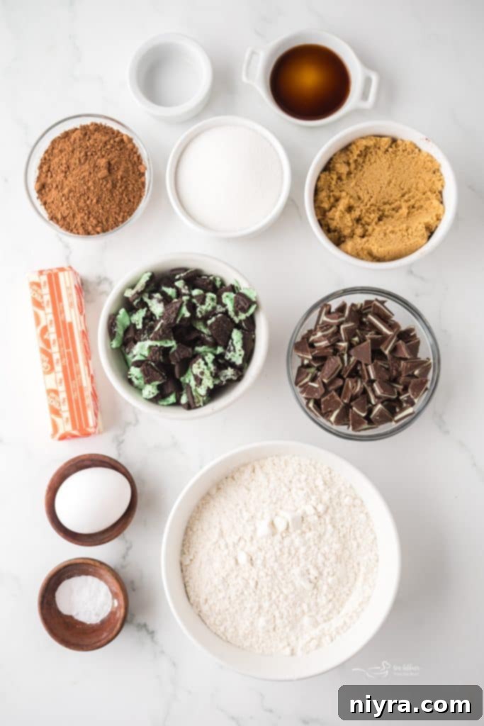 Chocolate Mint Oreo Cookies stacked