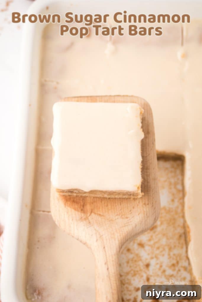 Close-up of Brown Sugar Cinnamon Pop Tart Bars